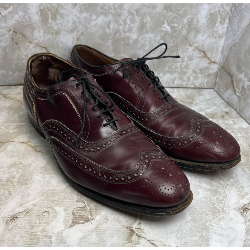 Allen Edmonds McAllister Wingtip Burgundy Oxford Shoes Men's Size 12D 6275